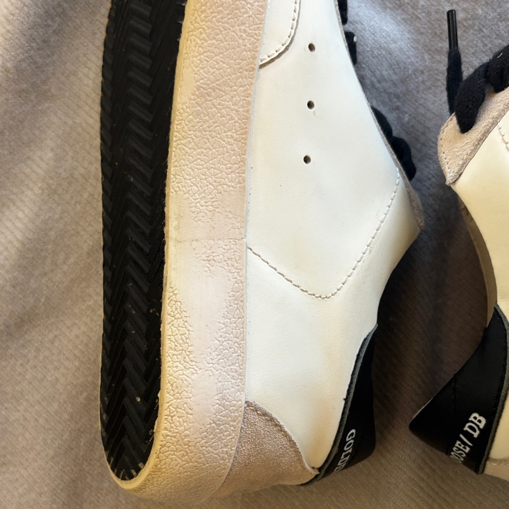 Golden Goose Superstar Sneakers Size 38 US 8 Leather White Gray Black Leapord - Picture 10 of 13